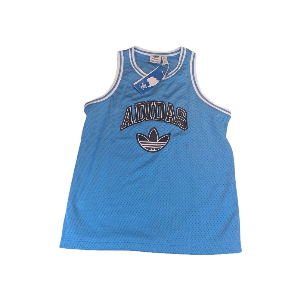 Adidas Originals Youth Big Kids Boys Size XL Tank Top Mesh Jersey Blue NWT